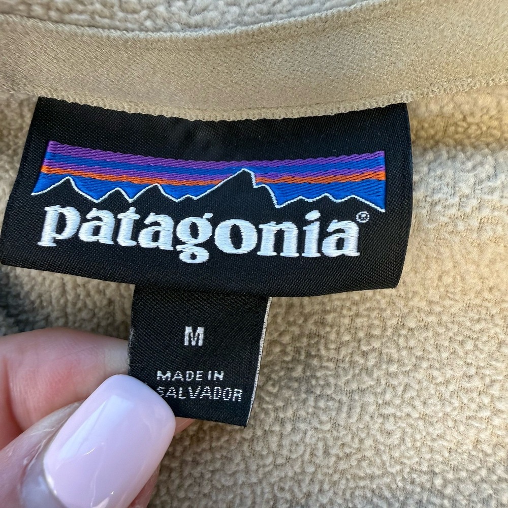 Patagonia Micro D Fleece 1/4 Zip Pullover Sweater Tan Women's Size M - Picture 8 of 9